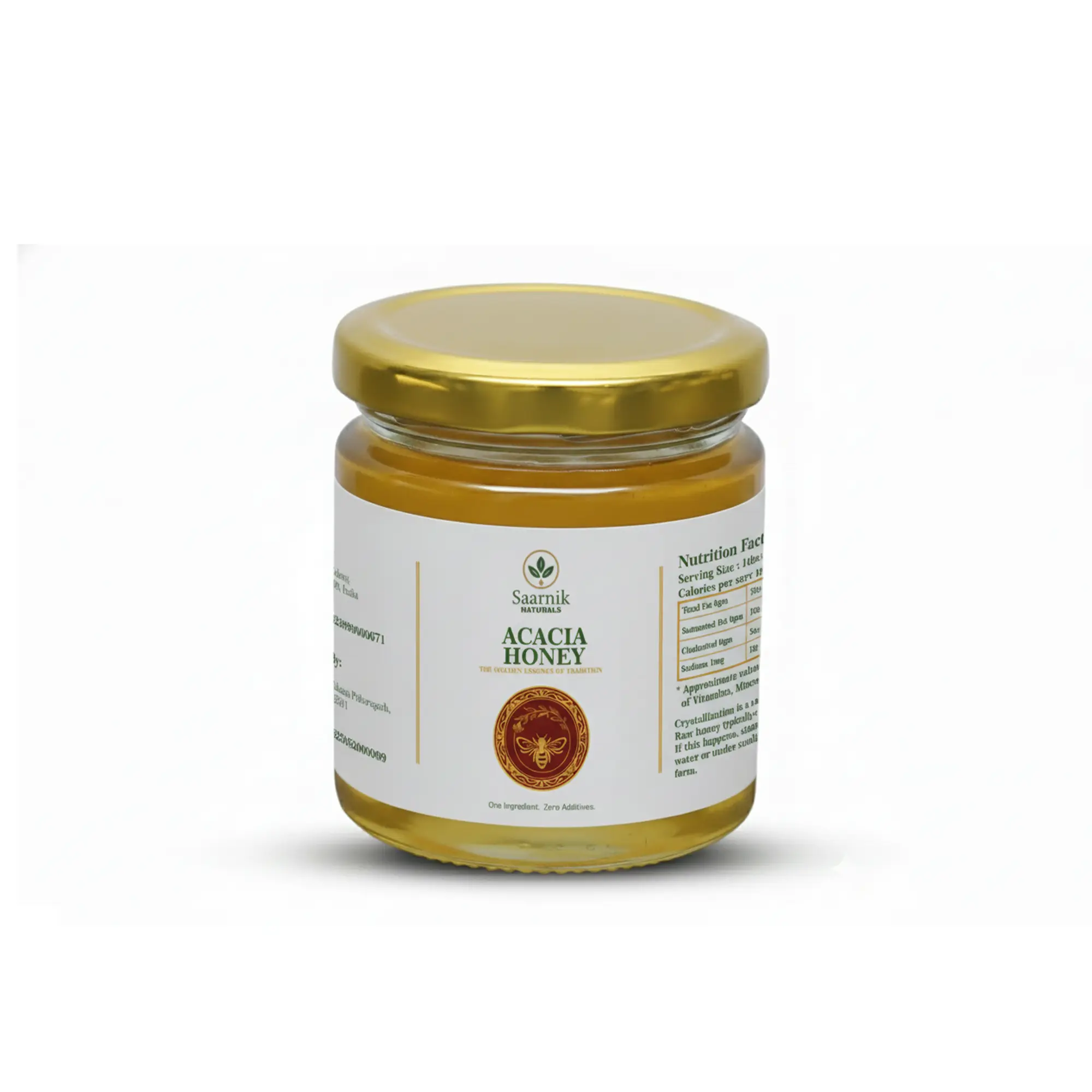Saarnik Naturals Premium Raw Acacia Honey | Single Flower, Liquid 250gm Saarnik Naturals