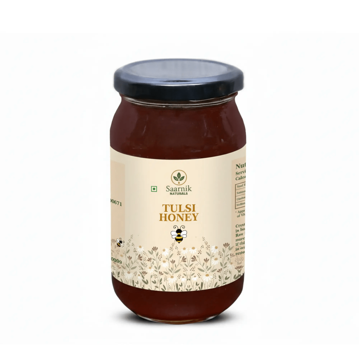 Pure Raw Tulsi Honey – Natural Nectar, Unprocessed - 500gm - Saarnik Naturals