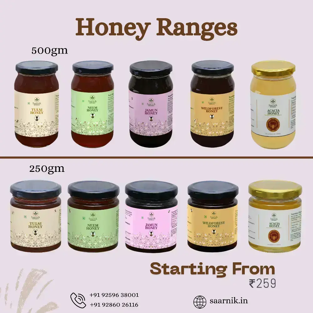 Saarnik Naturals Premium Raw Acacia Honey | Single Flower, Liquid 500gm Saarnik Naturals