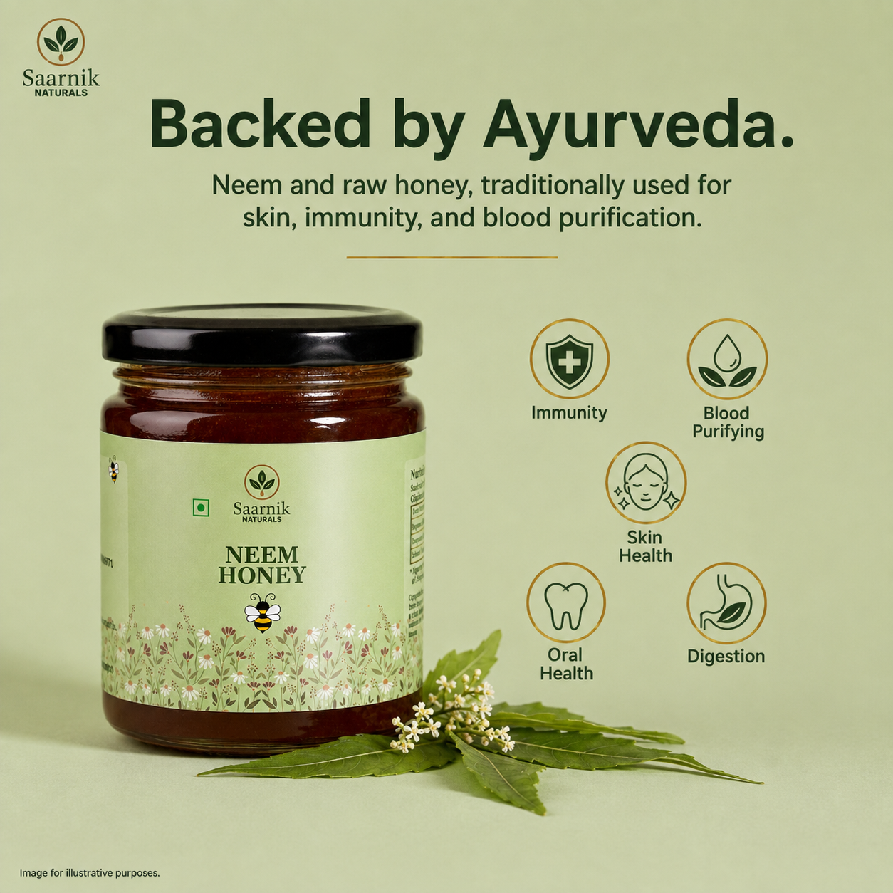 Pure Raw Neem Honey – Natural Nectar, Unprocessed - 250gm