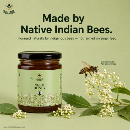Pure Raw Neem Honey – Natural Nectar, Unprocessed - 250gm