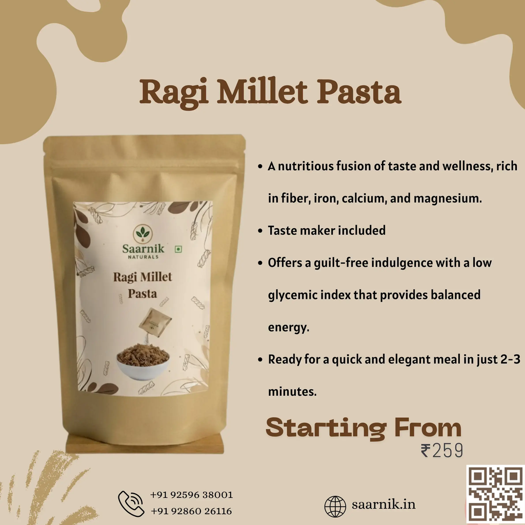 Saarnik Ragi Millet Pasta 400g – Healthy Gluten-Free Wholegrain Pasta Saarnik Naturals