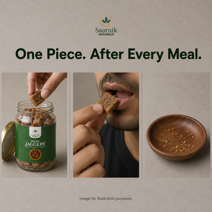 Saarnik Naturals Paan Jaggery, Organic Natural Sweetener- 400g Pack in Glass Jar