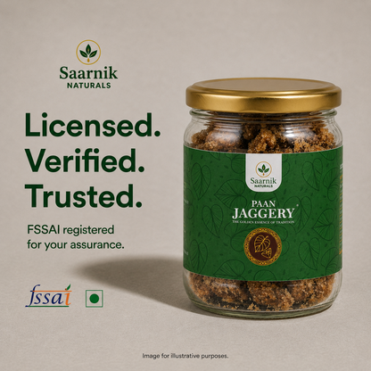 Saarnik Naturals Paan Jaggery, Organic Natural Sweetener- 400g Pack in Glass Jar