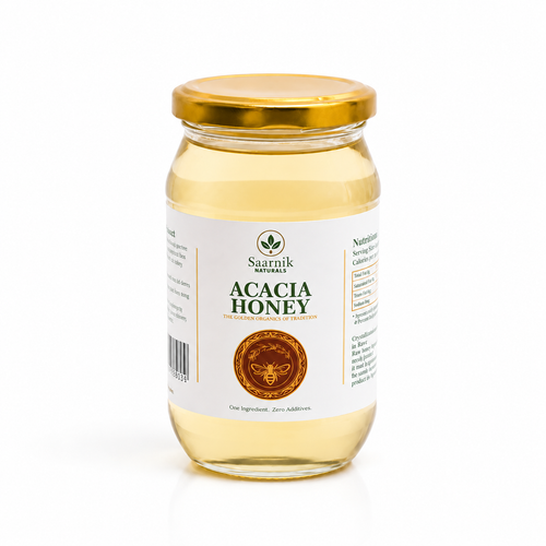 Saarnik Naturals Premium Raw Acacia Honey | Single Flower, Liquid 500gm
