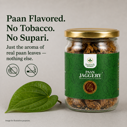 Saarnik Naturals Paan Jaggery, Organic Natural Sweetener- 400g Pack in Glass Jar