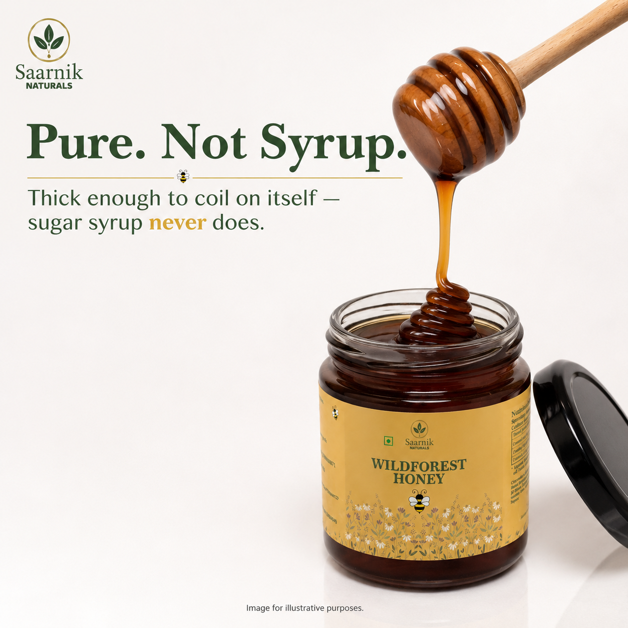 Raw Pure Organic Honey | Wildforest | Affordable 250g by Saarnik Naturals