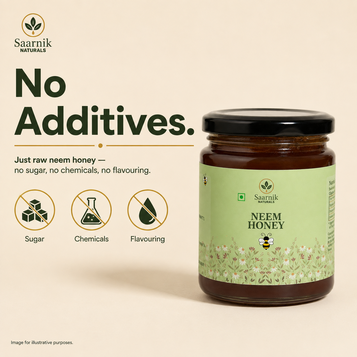 Pure Raw Neem Honey – Natural Nectar, Unprocessed - 250gm