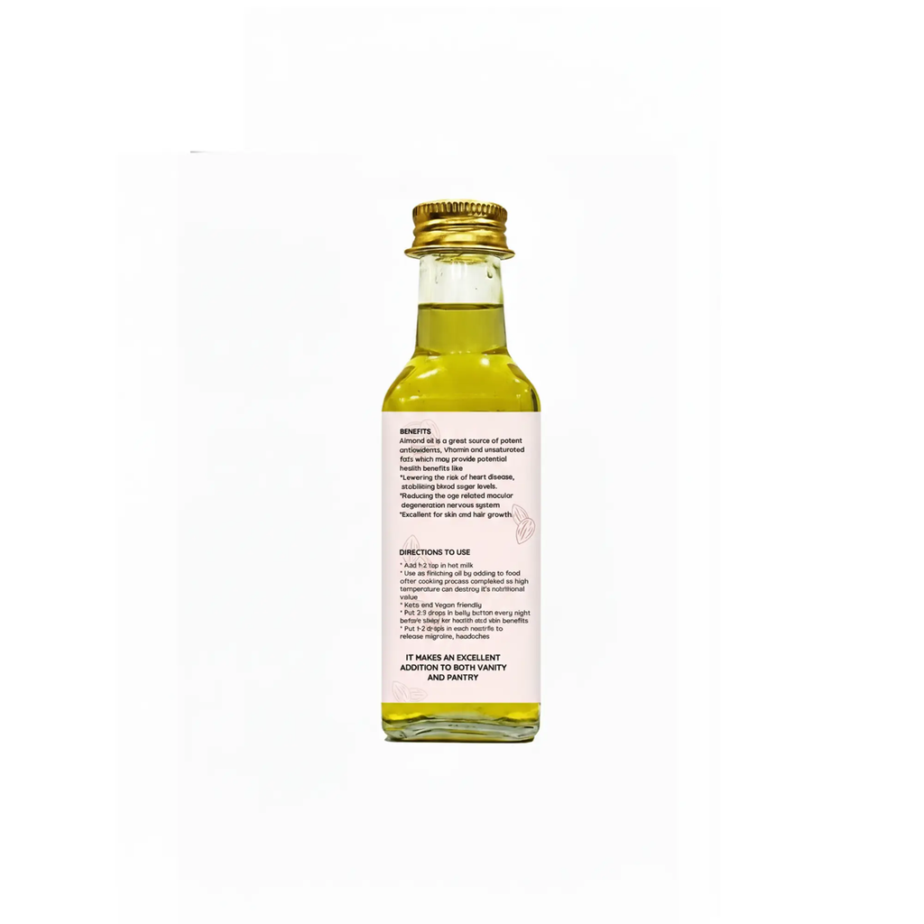 Almond Oil for Skin & Hair Growth | Cold Pressed Edible Oil | 100ml Saarnik Naturals