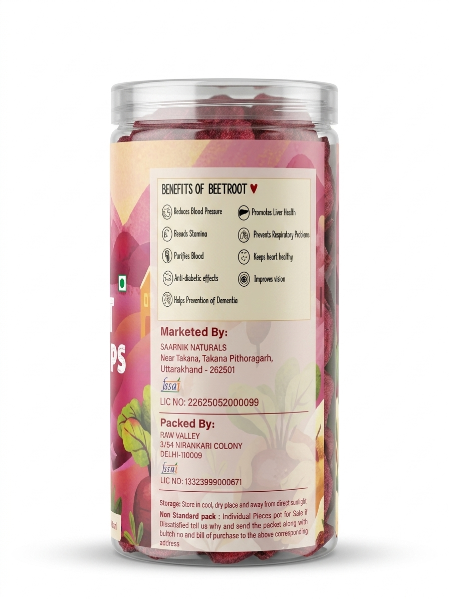 Saarnik Naturals Masala Punch Beetroot Chips Pack of 4 (150g Each) | Healthy Snack