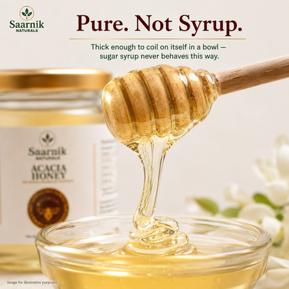 Saarnik Naturals Premium Raw Acacia Honey | Single Flower, Liquid 250gm