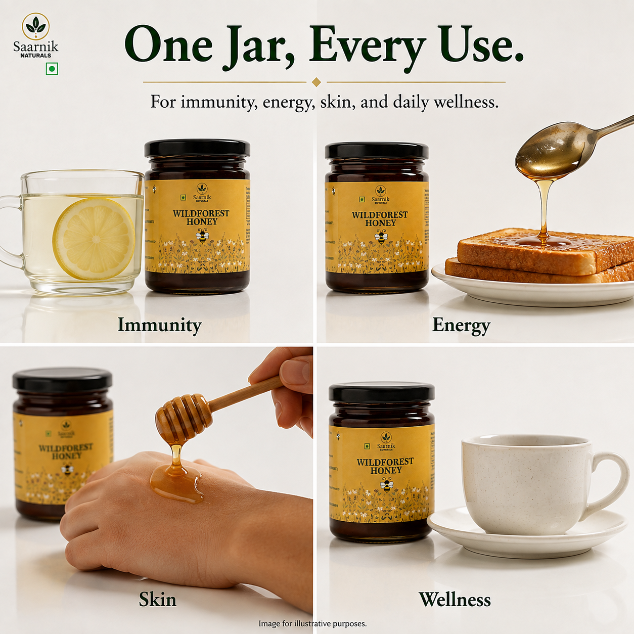 Raw Pure Organic Honey | Wildforest | Affordable 250g by Saarnik Naturals
