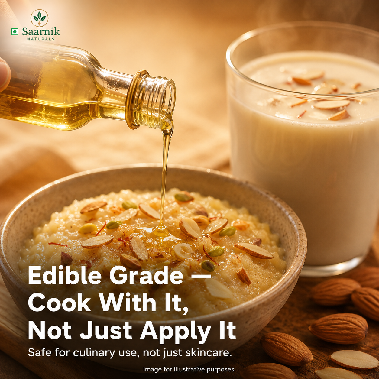 Almond Oil for Skin & Hair Growth | Cold Pressed Edible Oil | 100ml