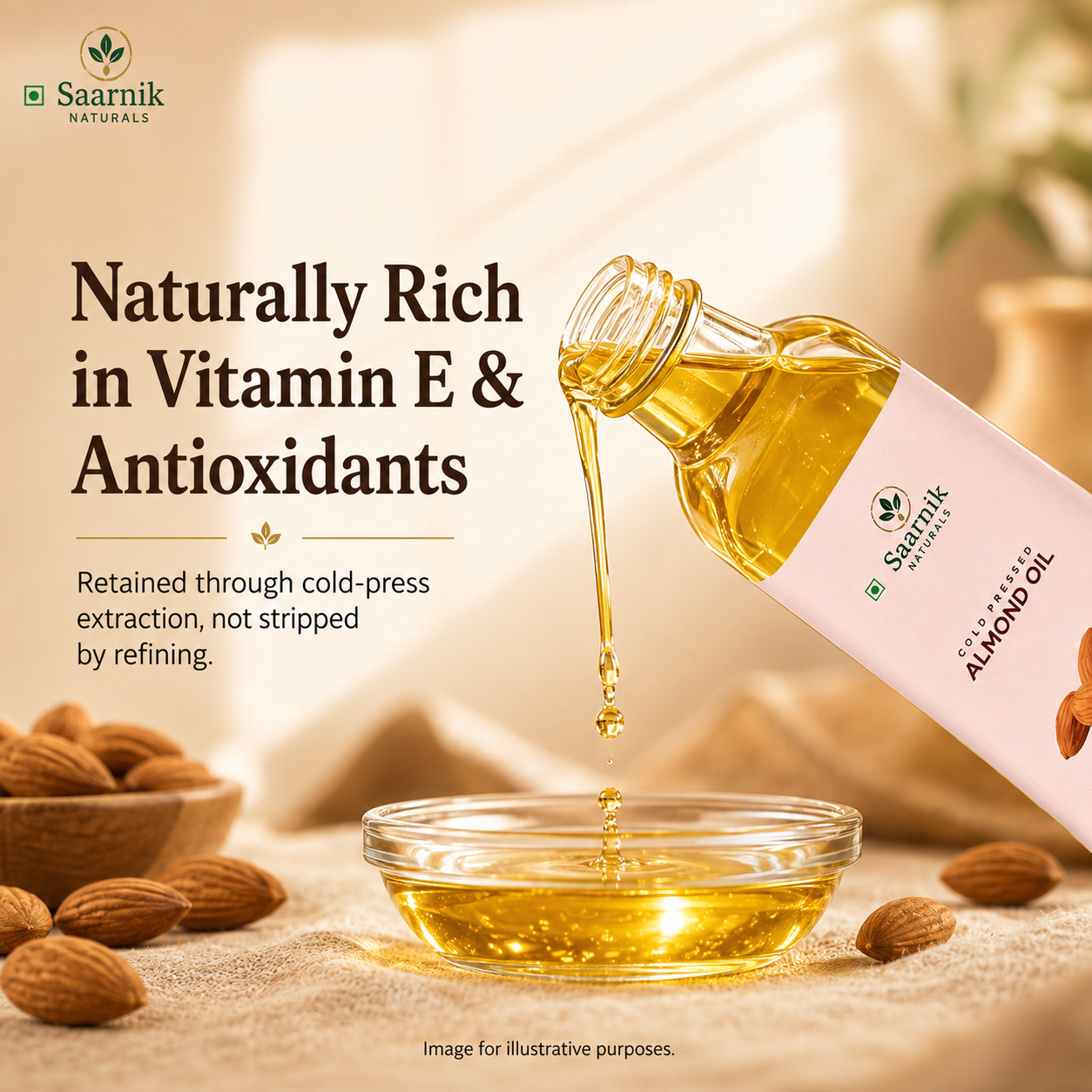 Almond Oil for Skin & Hair Growth | Cold Pressed Edible Oil | 100ml