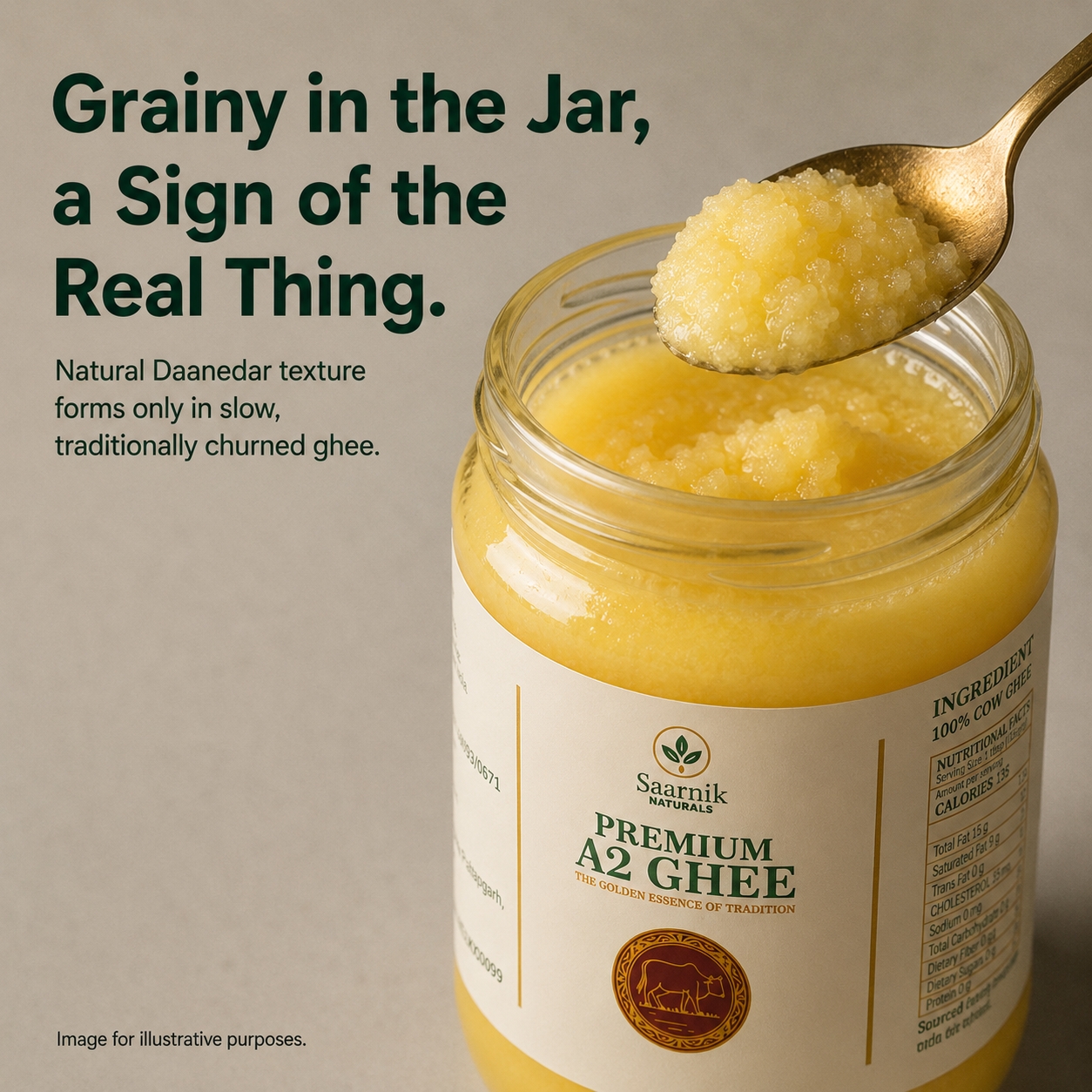 A2 Gir Cow Bilona Ghee – Saarnik Naturals | A2 Gir Cow Ghee – 500ml
