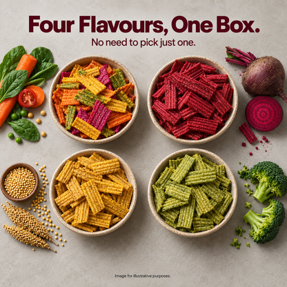Saarnik Naturals Assorted Vegetable Chips Combo Pack of 4 | Mix Veg, Beetroot, Millets & Broccoli | 100% Real Vegetables, No Potato | No Palm Oil | 600g