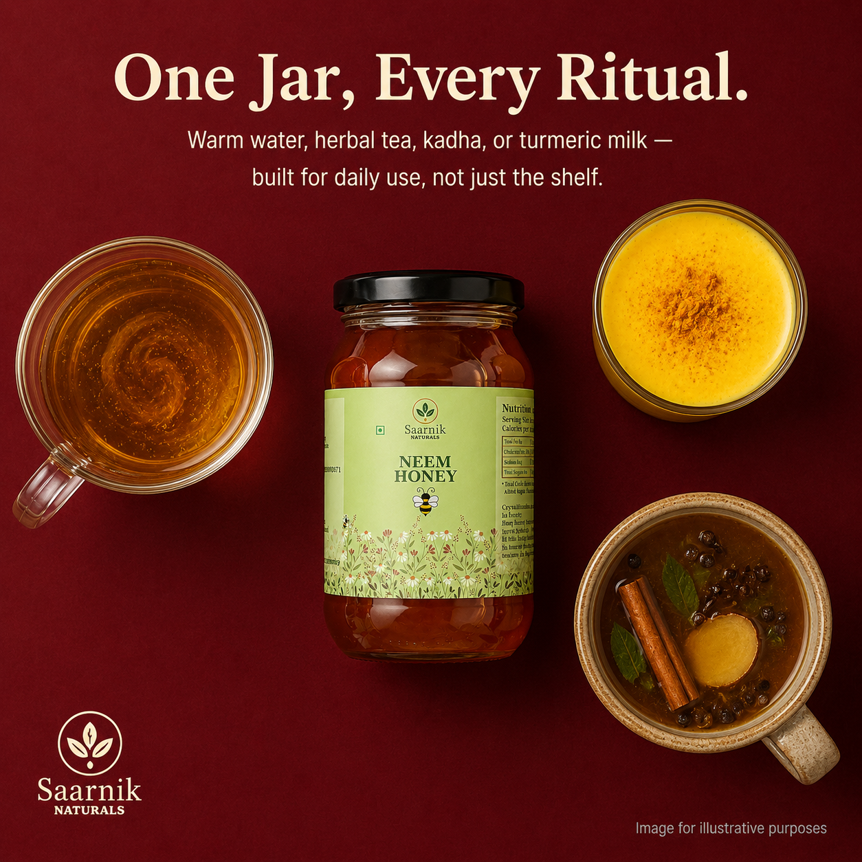 Pure Raw Neem Honey – Natural Nectar, Unprocessed - 250gm
