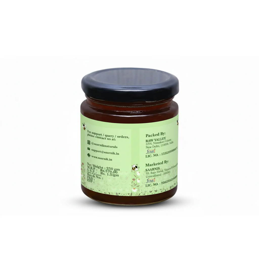 Pure Raw Neem Honey – Natural Nectar, Unprocessed - 250gm Saarnik Naturals