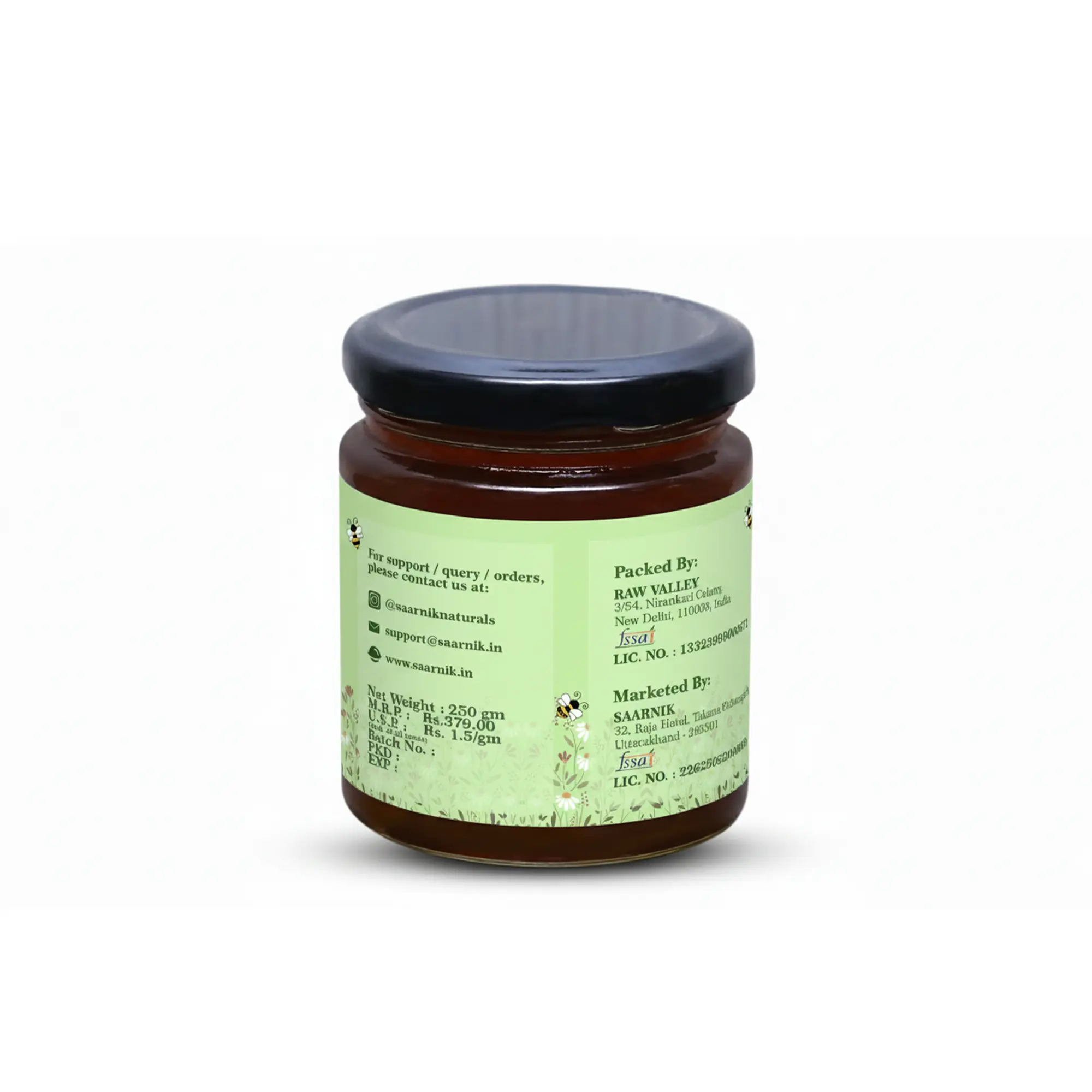 Pure Raw Neem Honey – Natural Nectar, Unprocessed - 250gm Saarnik Naturals