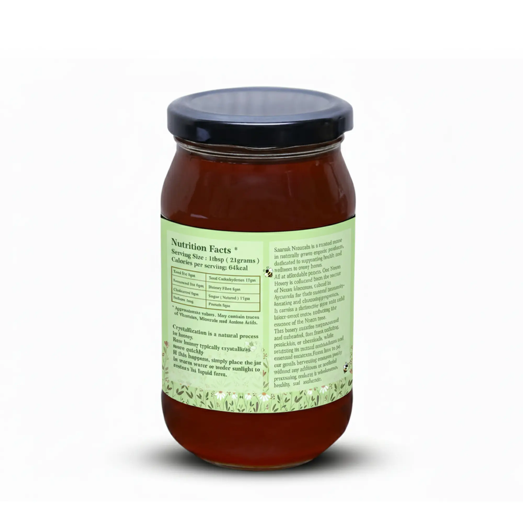 Pure Raw Neem Honey – Natural Nectar, Unprocessed - 500gm Saarnik Naturals