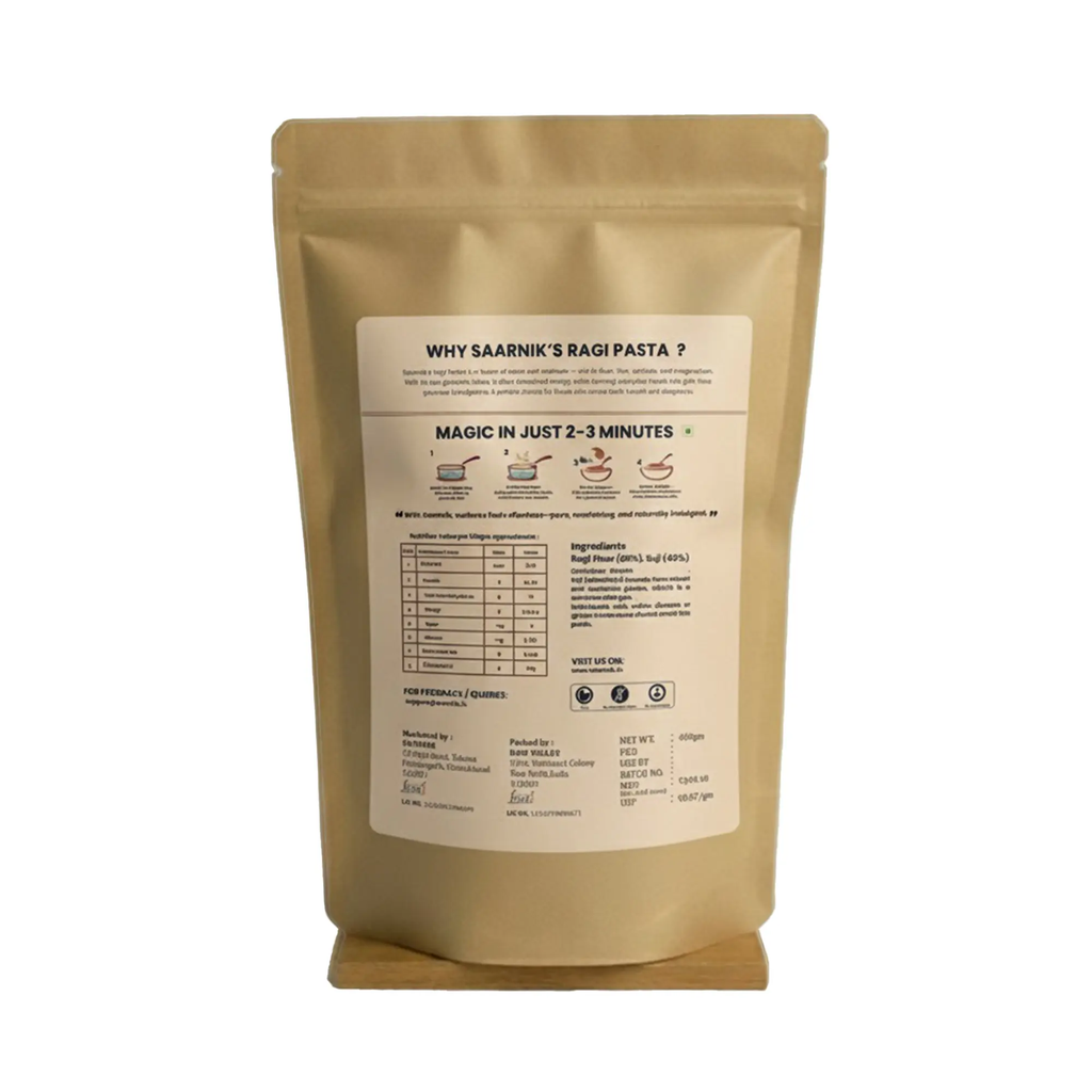 Ragi Millet Pasta – High Iron & Calcium, No Maida, Healthy Fibre Pasta Saarnik Naturals