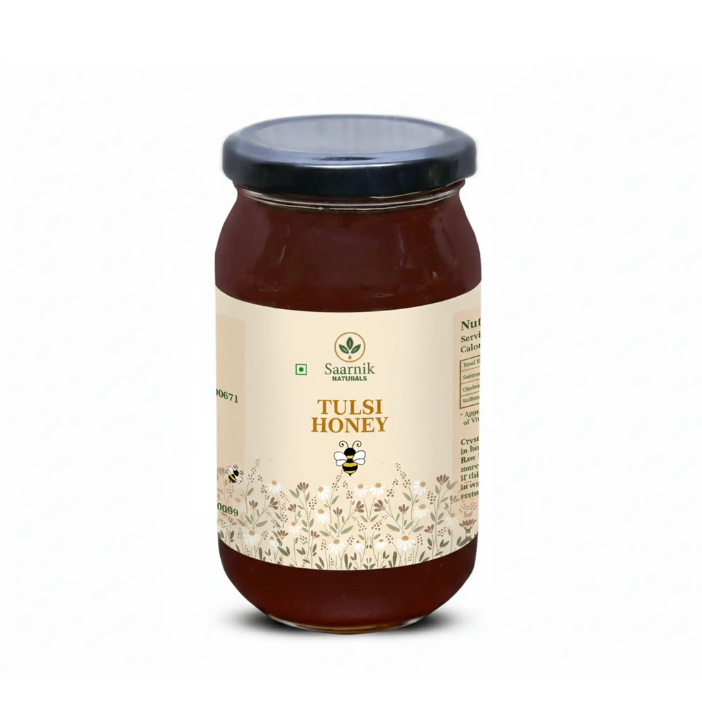 Pure Raw Tulsi Honey – Natural Nectar, Unprocessed - 500gm Saarnik Naturals