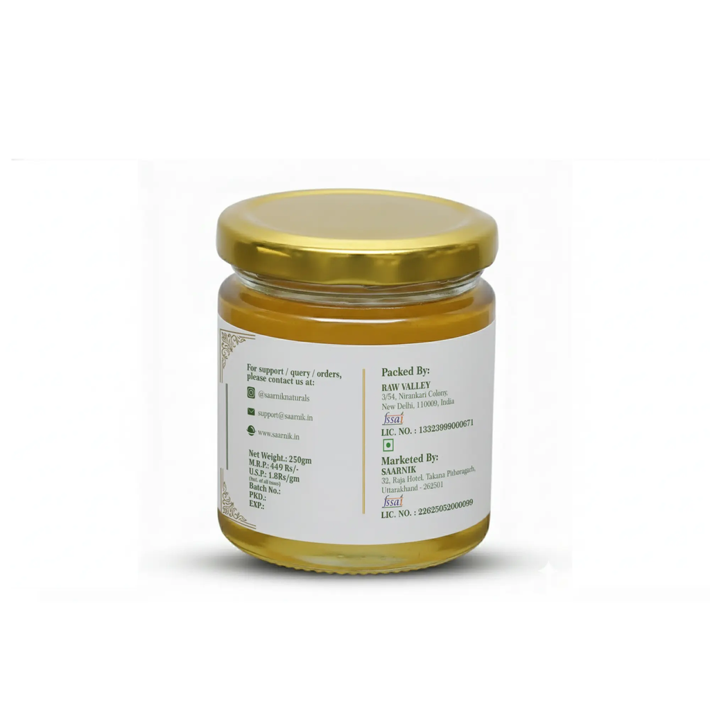 Saarnik Naturals Premium Raw Acacia Honey | Single Flower, Liquid 250gm Saarnik Naturals