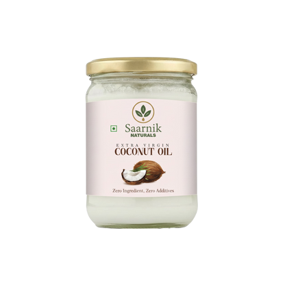 Saarnik Naturals Extra Virgin Coconut Oil 500ml glass jar