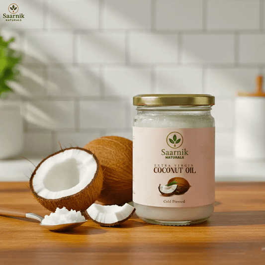 Extra Virgin Coconut Oil - For Cooking, Hair & Skin - 500ml | Cold Pressed - Saarnik Naturals