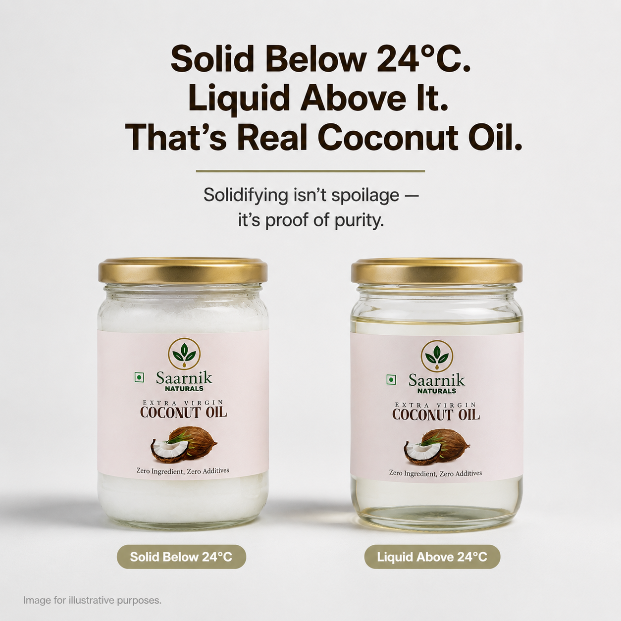 Extra Virgin Coconut Oil – Wooden Cold-Pressed, 500ml