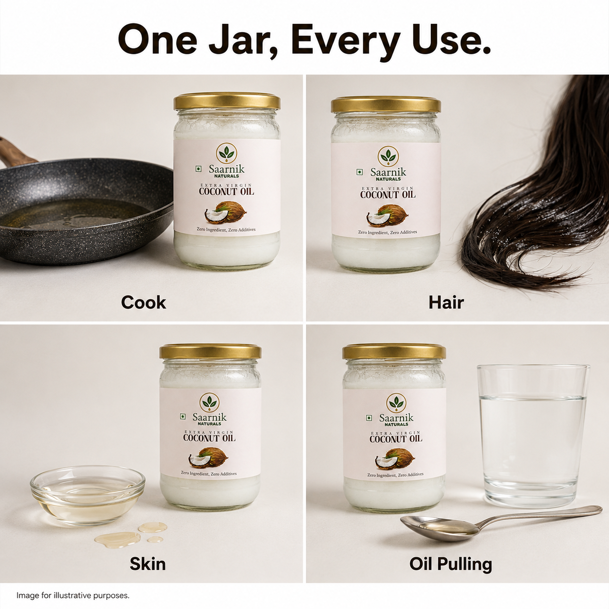 Extra Virgin Coconut Oil – Wooden Cold-Pressed, 500ml