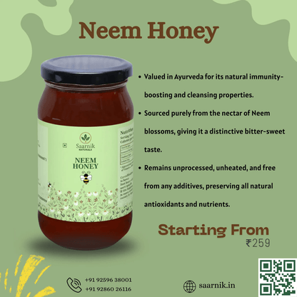 Pure Raw Neem Honey – Natural Nectar, Unprocessed - Saarnik Naturals