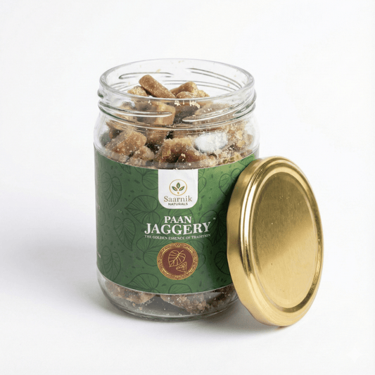 Saarnik Naturals Paan Jaggery, Organic Natural Sweetener - 400g Pack in Glass Jar - Saarnik Naturals