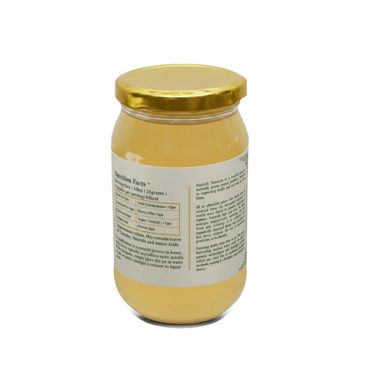 Saarnik Naturals Premium Raw Acacia Honey | Single Flower, Liquid 500gm - Saarnik Naturals