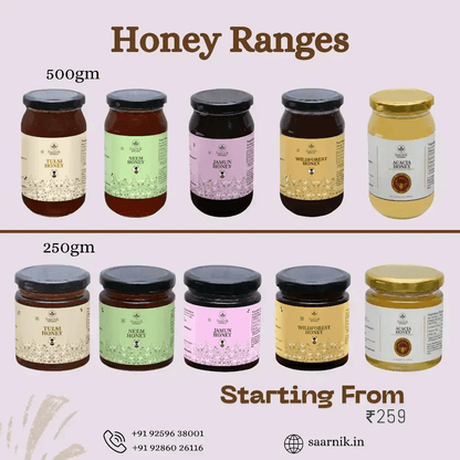 Saarnik Naturals Premium Raw Acacia Honey | Single Flower, Liquid 500gm - Saarnik Naturals